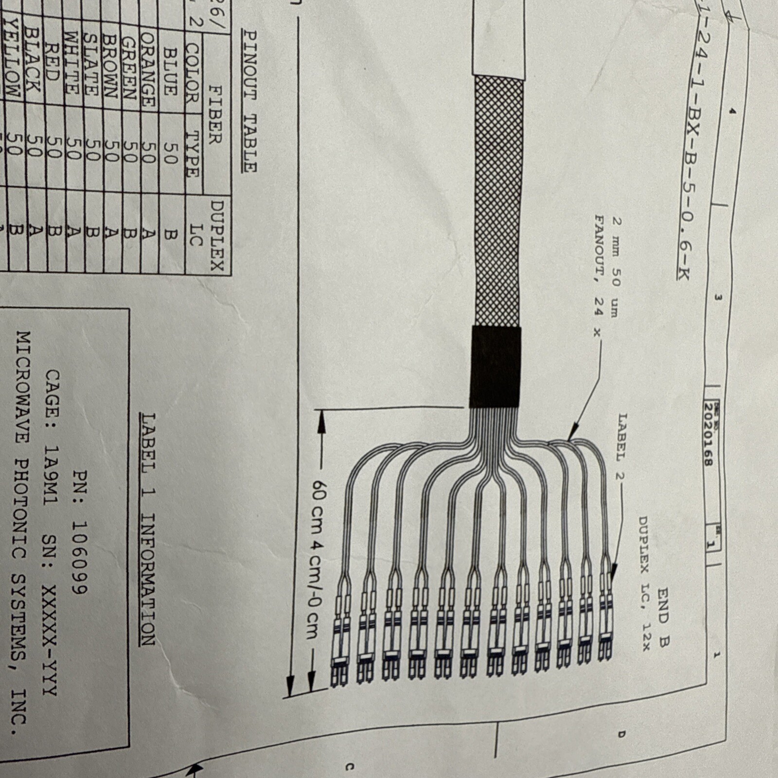 AMPHENOL Fiber MILSPEC TFOCA-III FS5H8000 24 Fiber Receptacle 12x Duplex LC