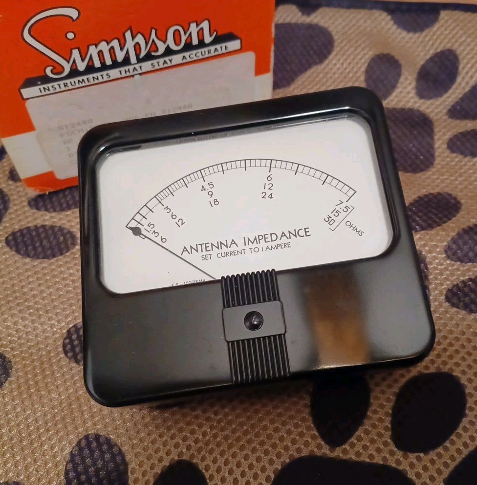 Simpson Antenna Impedance Panel Meter New Old Stock in Original Box