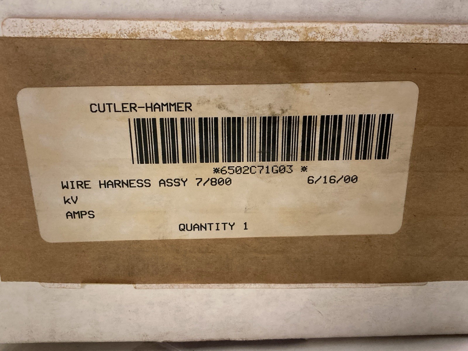 Cutler-Hammer,6502C71G03,Wire Harness Assembly 7/800