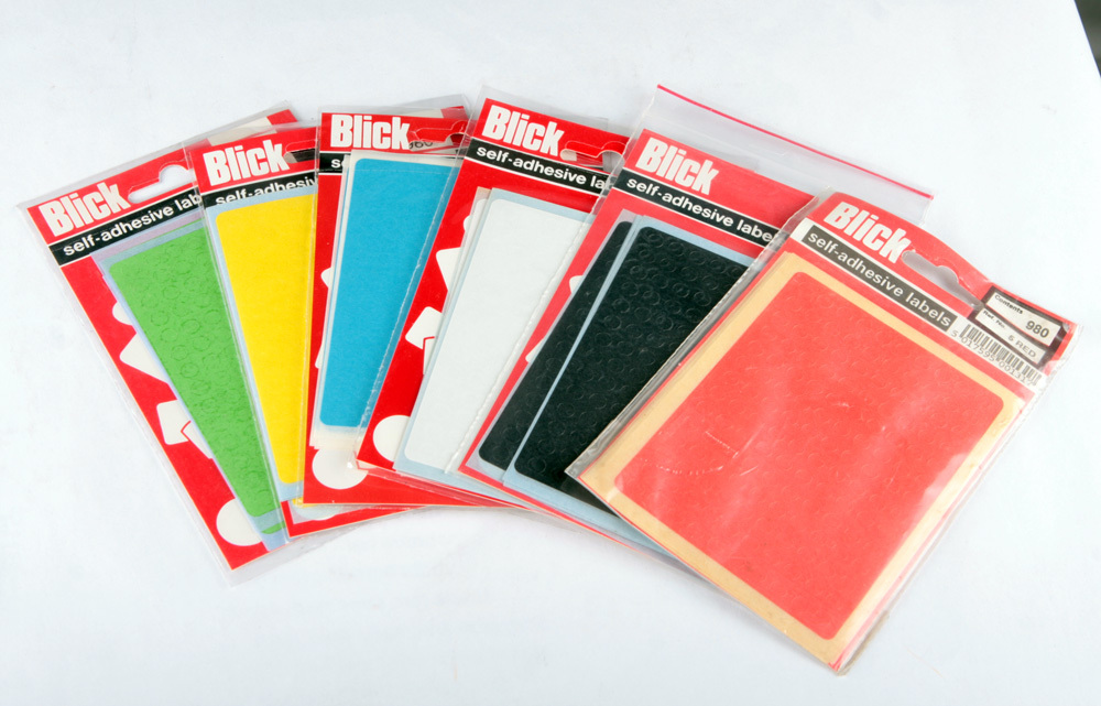 Blick Labels 5mm Round Circle in Blue,Black,Green,Yellow,Red or White Pack 980
