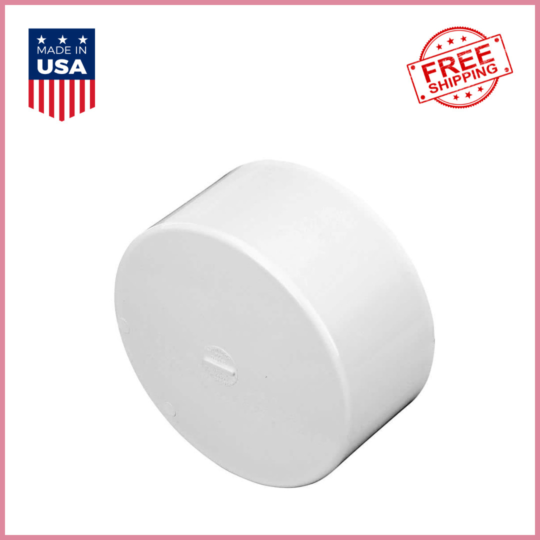 6 in PVC S-D End Cap, Solvent Weld Sewer & Drain Pipe Closure