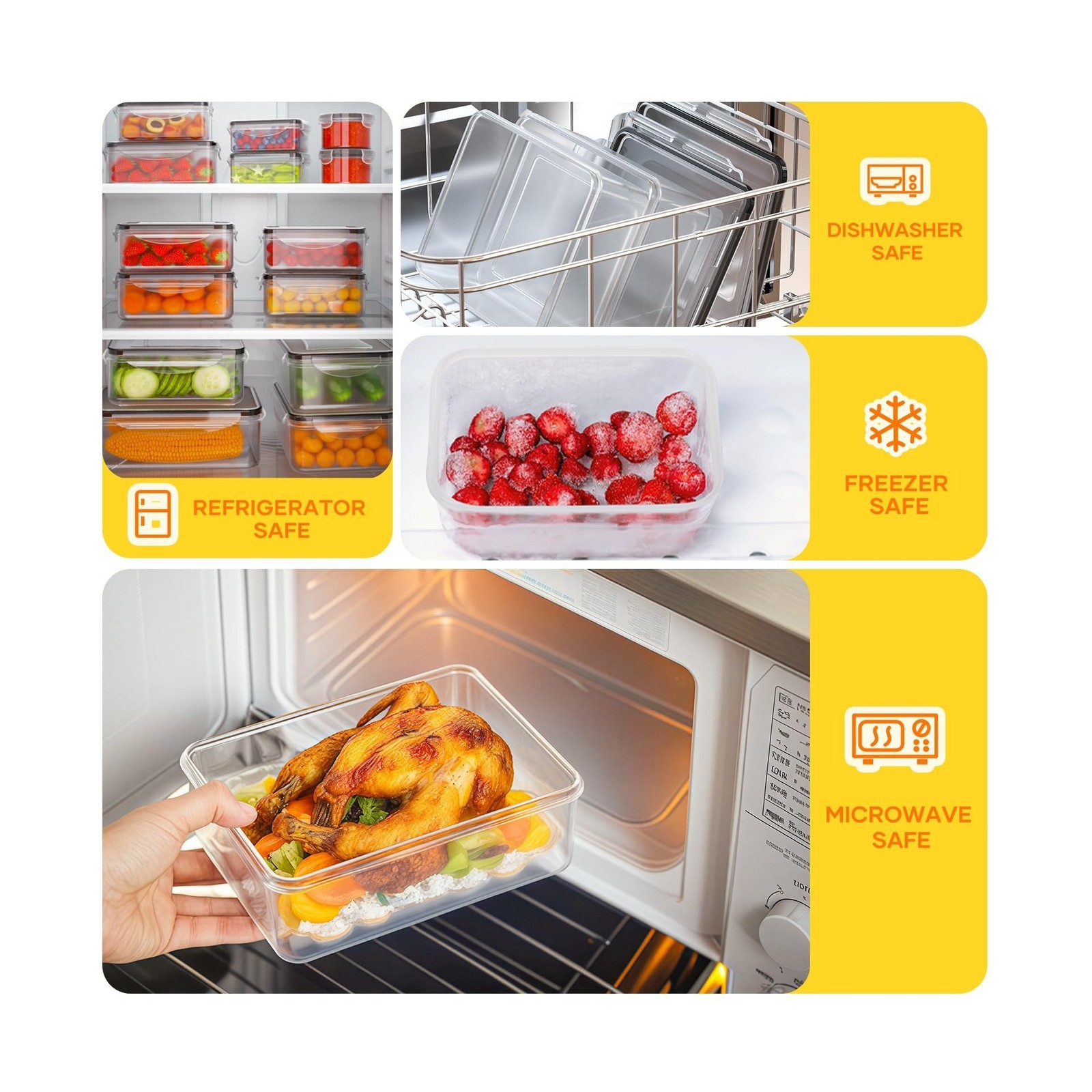 52 PCS Food Storage Containers with Lids Airtight (26 Lids & 26… FAST USA SHIP