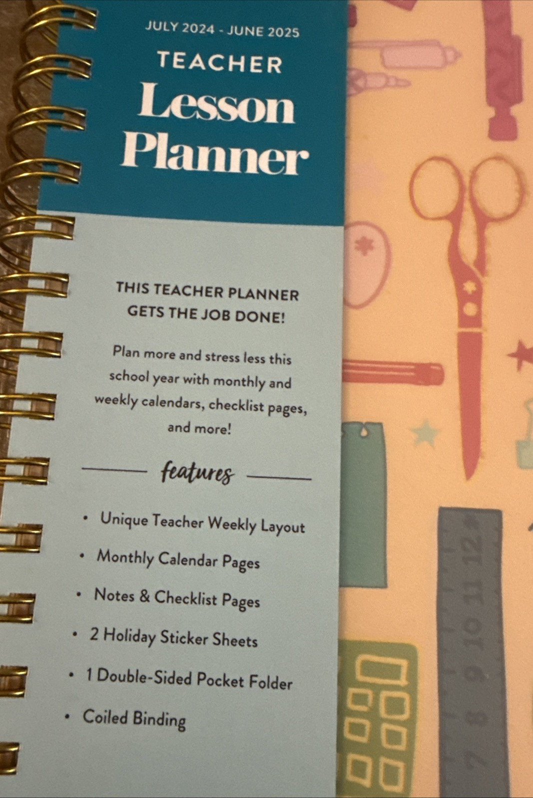 Inspired By Erin Condren Teacher Lesson Planner 12 Months-Brand New-SHIPS N 24HR