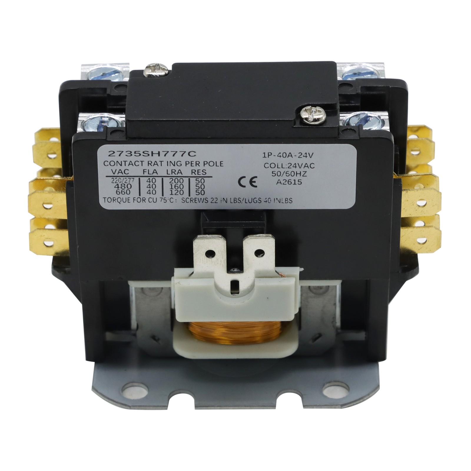 PC140A Contactor Single One 1 Pole 40 Amps 24 Volts A/C Air Conditioner