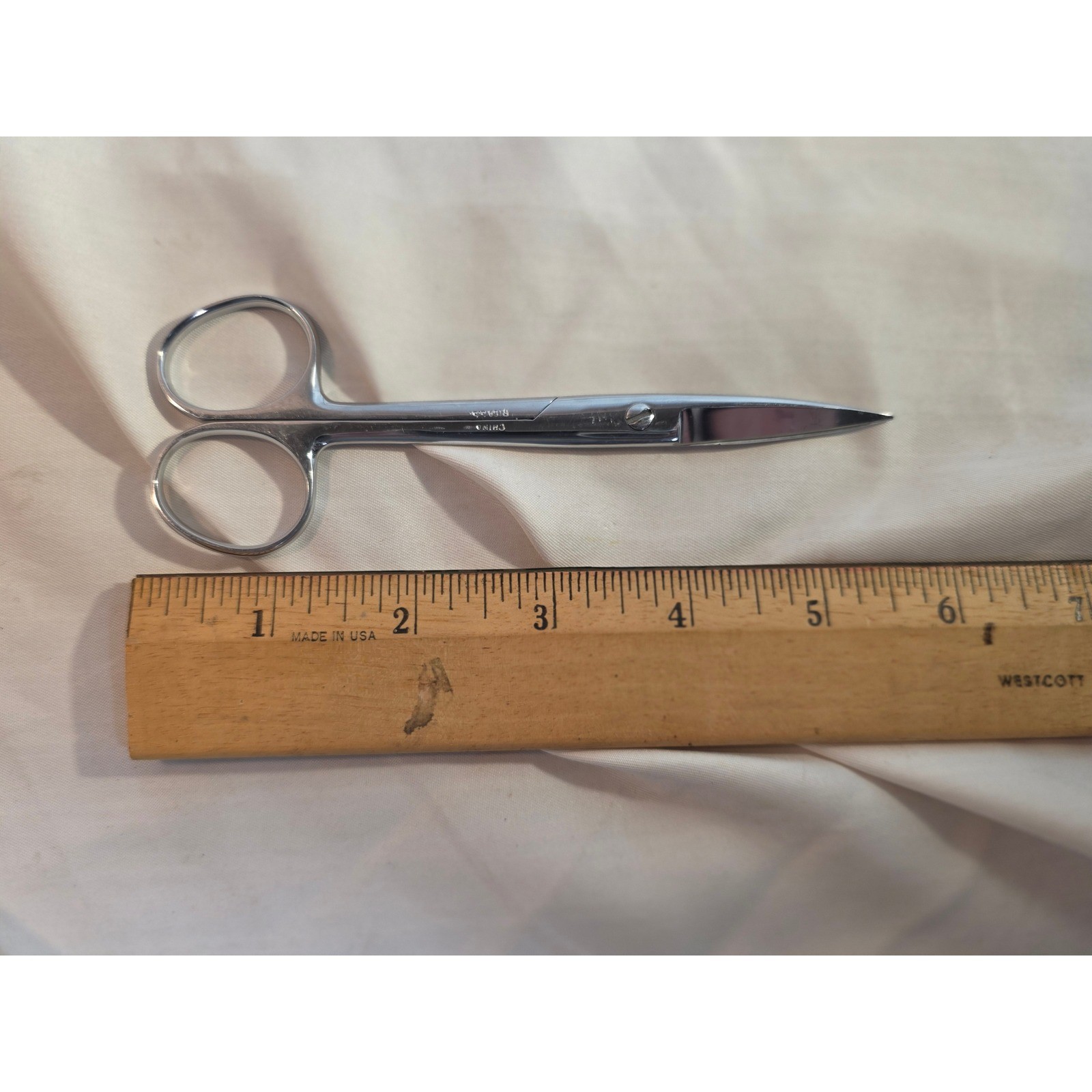 Vintage RAL Stainless Steel Straight Iris Scissors 4.5 Inch Precision Shears