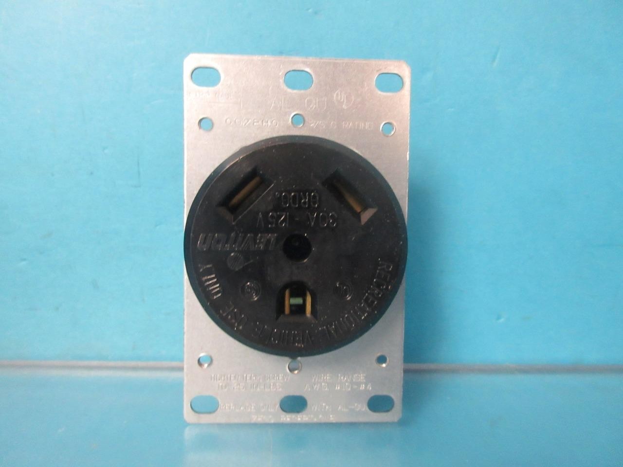 8 LEVITON 7313 FLUSH INDUSTRIAL OUTLET 2P 3W 30A 125V TT-30R POWER RECEPTACLE