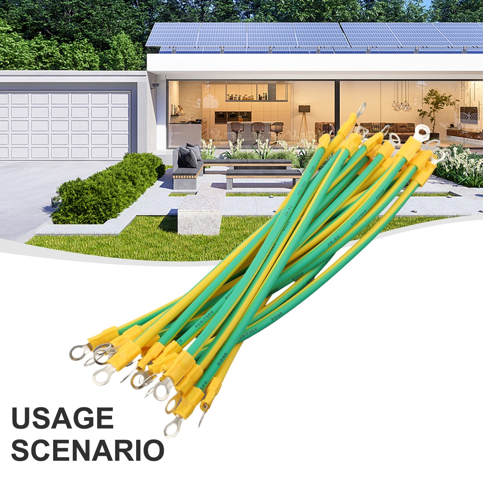 Ground Wire Accessories 10cm/20cm/30cm BVR Solar PV Ground Wire Flexible Copper