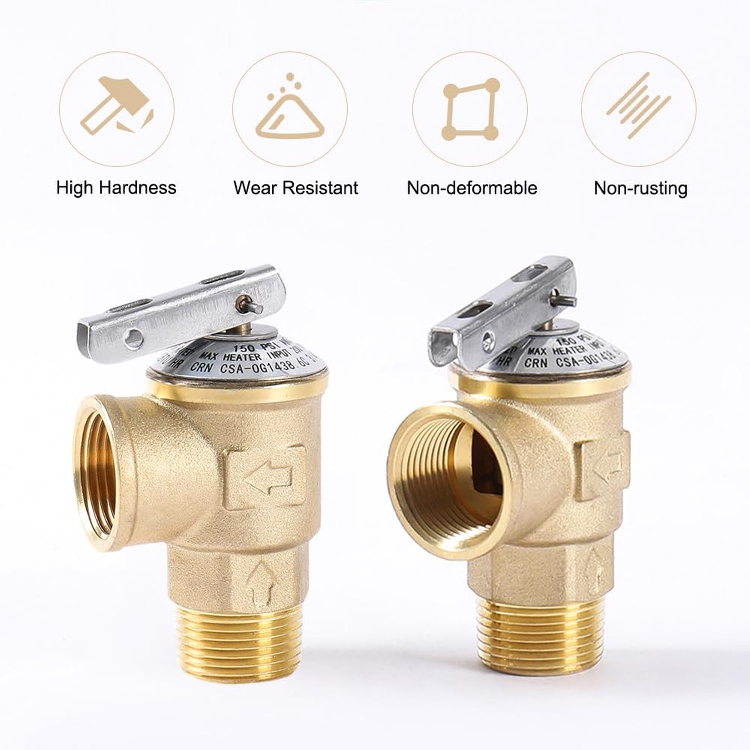 150PSI Temperature and Pressure Relief Valve 3/4″ NPT Threaded, Push to Conne…