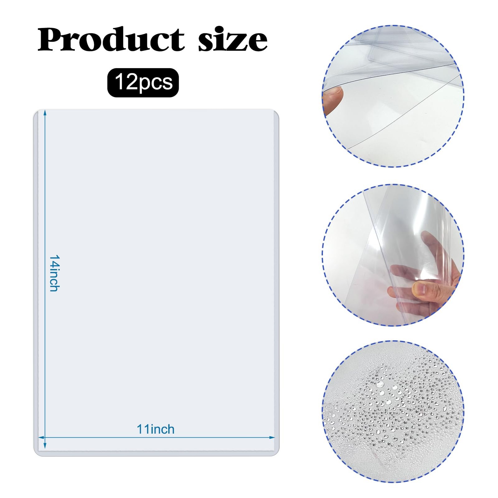 12 Pack 11×14 In Artwork Protectors Rigid Print Clear Waterproof Hard Plastic