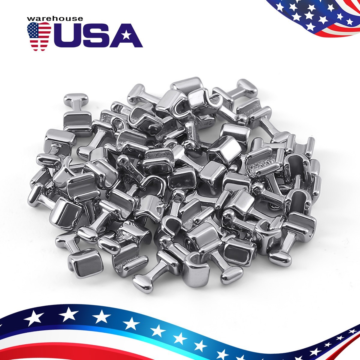 50pcs Dental Ortho Crimpable Hooks Stainless Steel 1.6/1.8/2.1/2.7/3.1/4/5.5/7mm