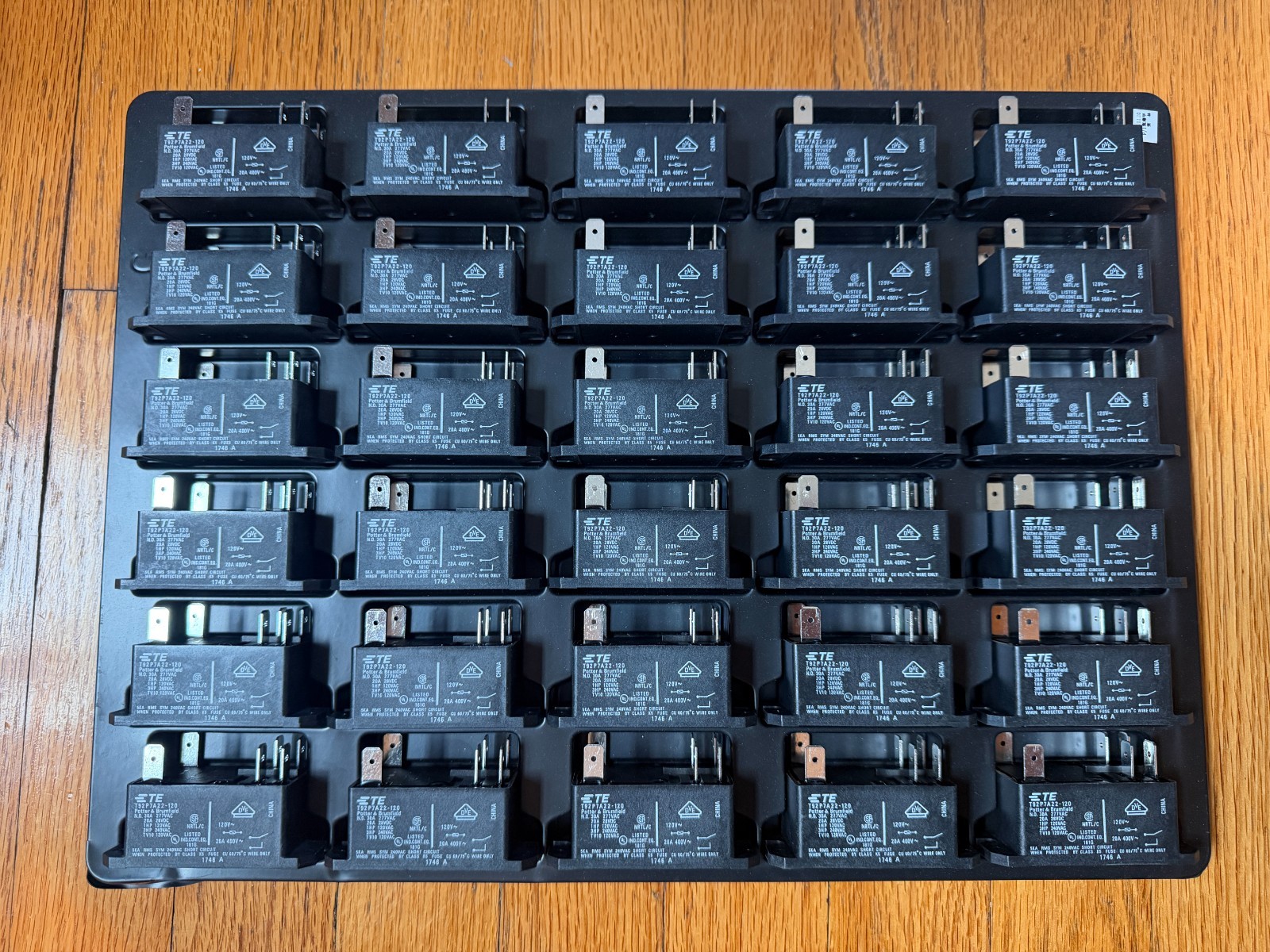 Lot of 30 TE/Tyco Power Relay T92P7A22-120 30A DPST 120v New 6 pin