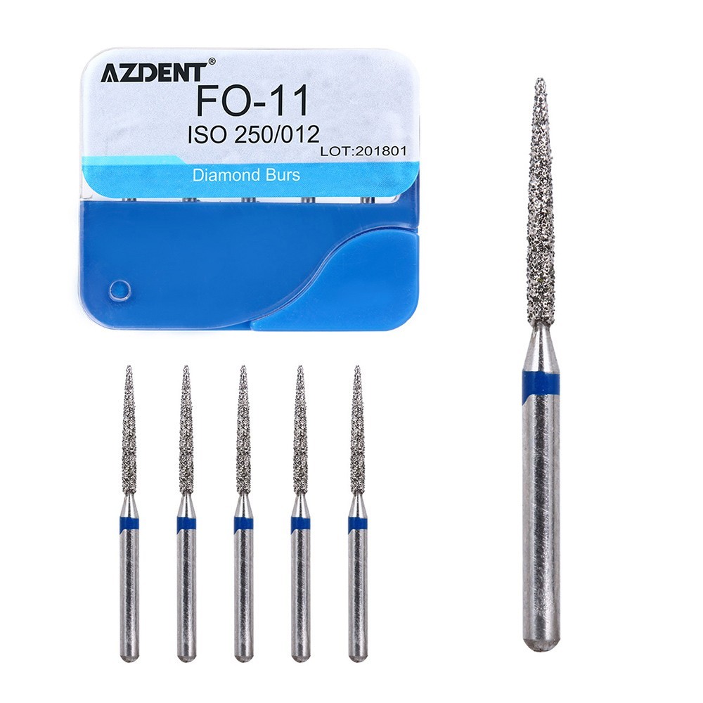 AZDENT 100Pcs Dental Diamond Burs for High Speed Handpiece Medium FG 1.6MM