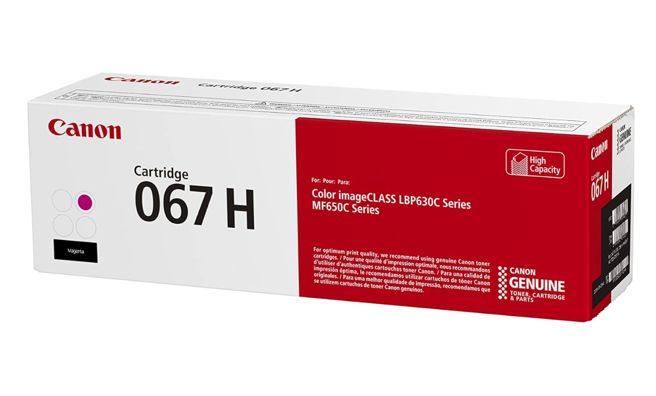 Canon 067H High-Yield Toner 4 Color Set –Works with LBP633Cdw MF653Cdw MF654Cdw
