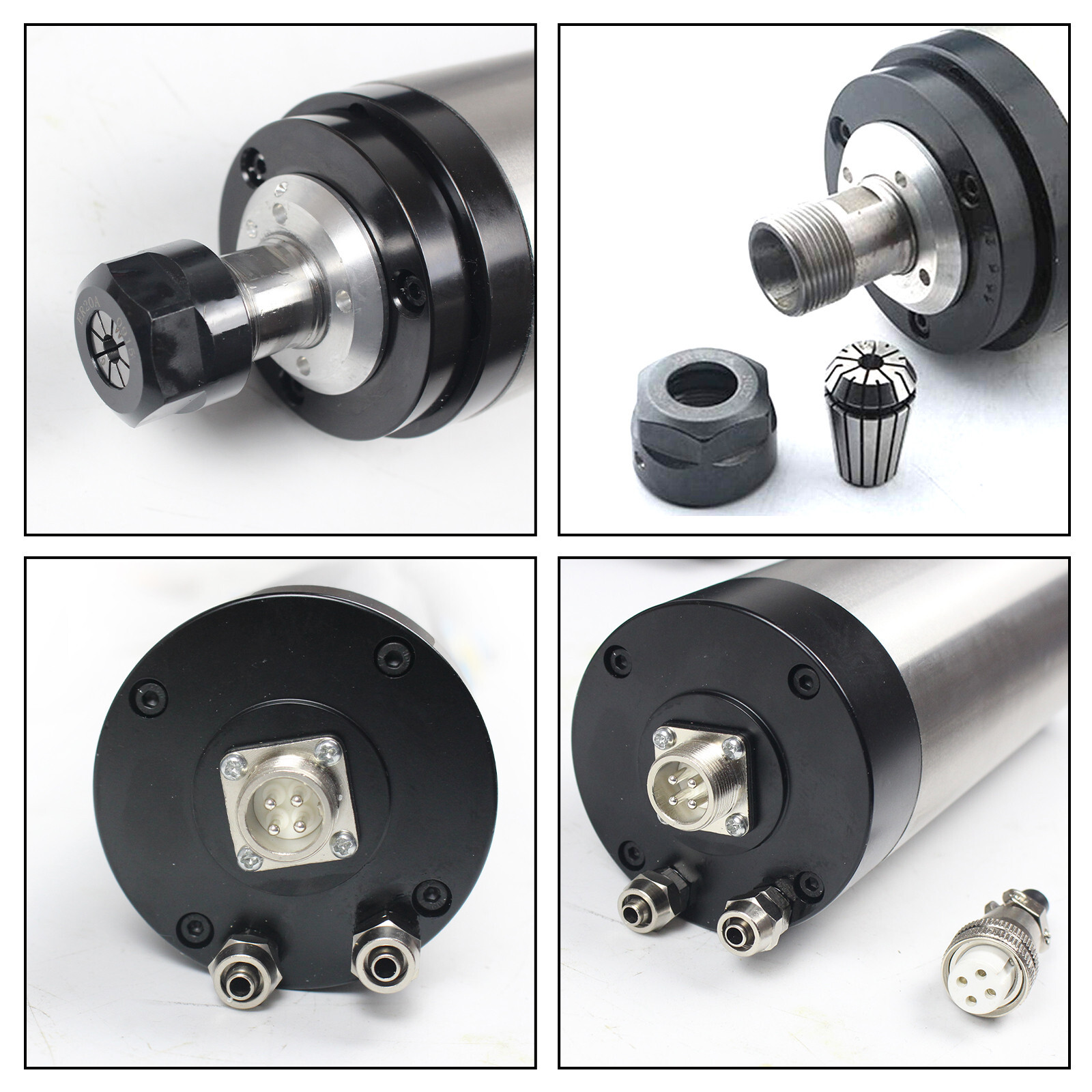 『USA』2200W 2.2KW 110V Water Cooled CNC Spindle Motor& Inverter&Clamp&Pump&Collet