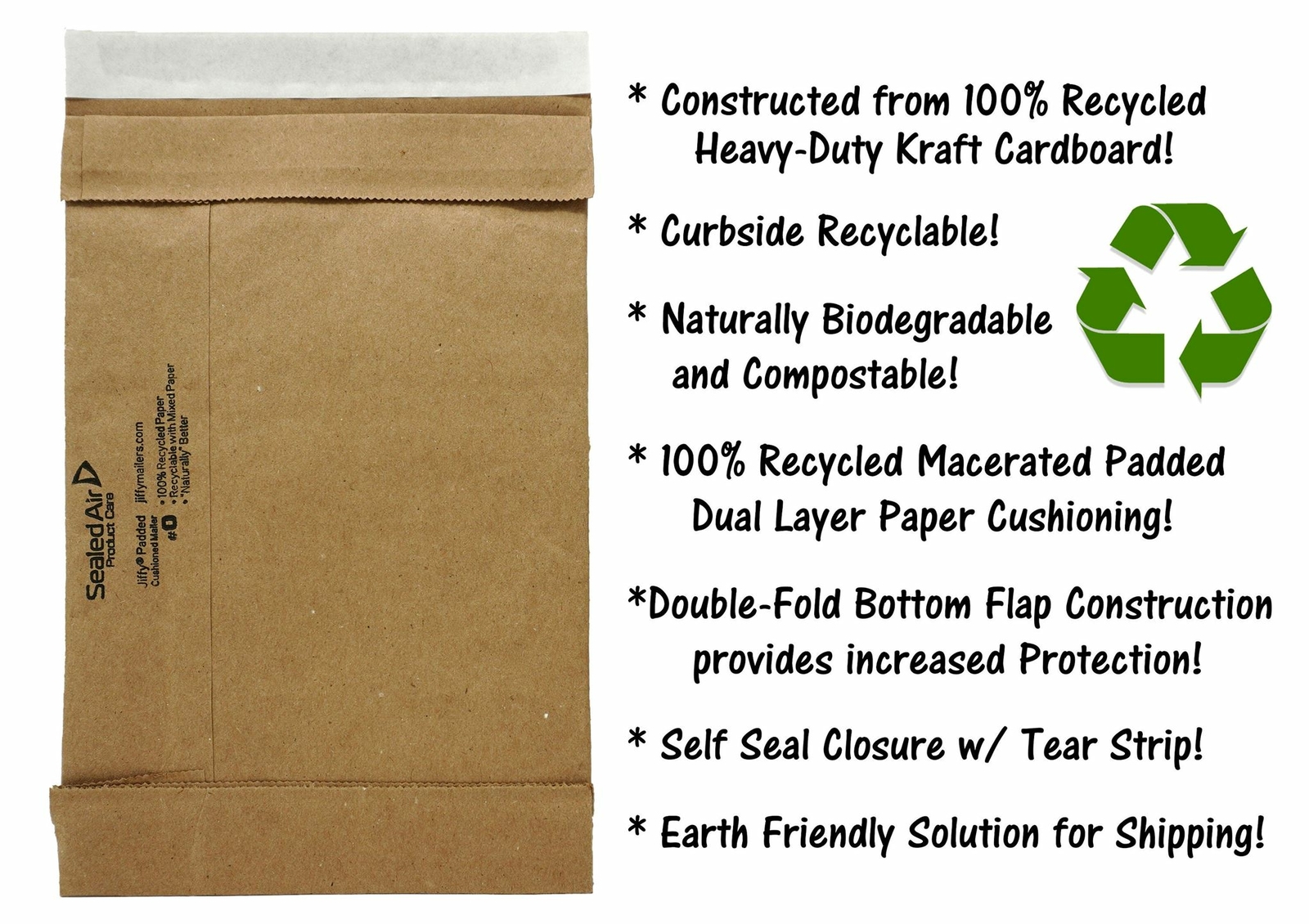 Eco Friendly Brown Kraft Heavy Duty Paper Padded Mailers! Cushioned Recyclable M