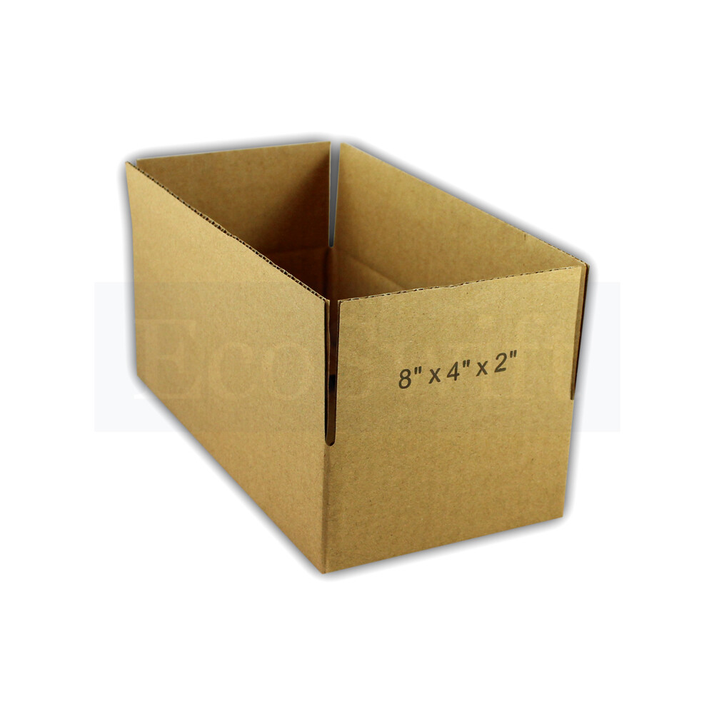 100 8x4x2 EcoSwift Cardboard Packing Moving Shipping Boxes Corrugated Box Carton