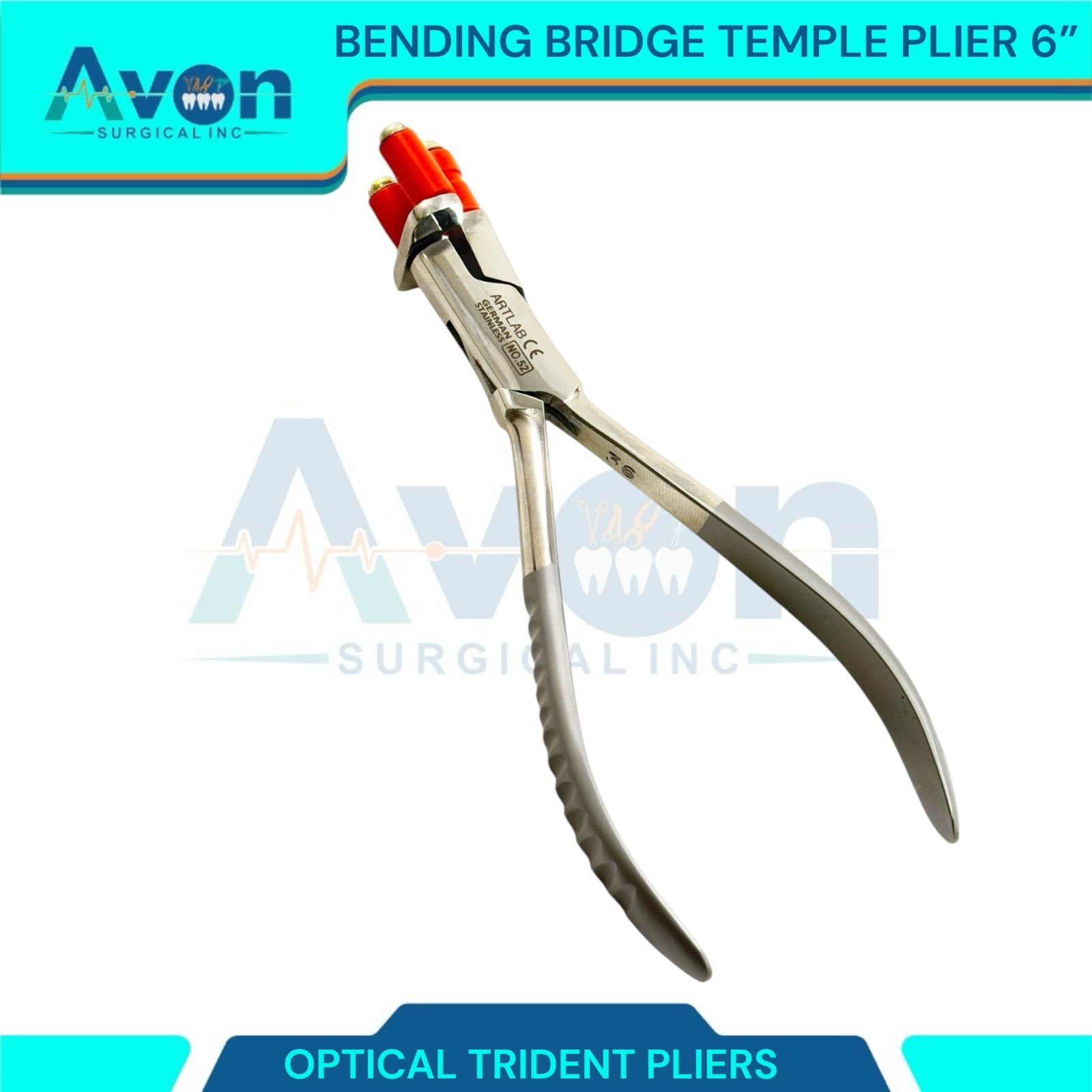 Non-Marring 3-Prong Optical Pliers 6″ – for Bending Frames, Temple, Bridge – 1pc
