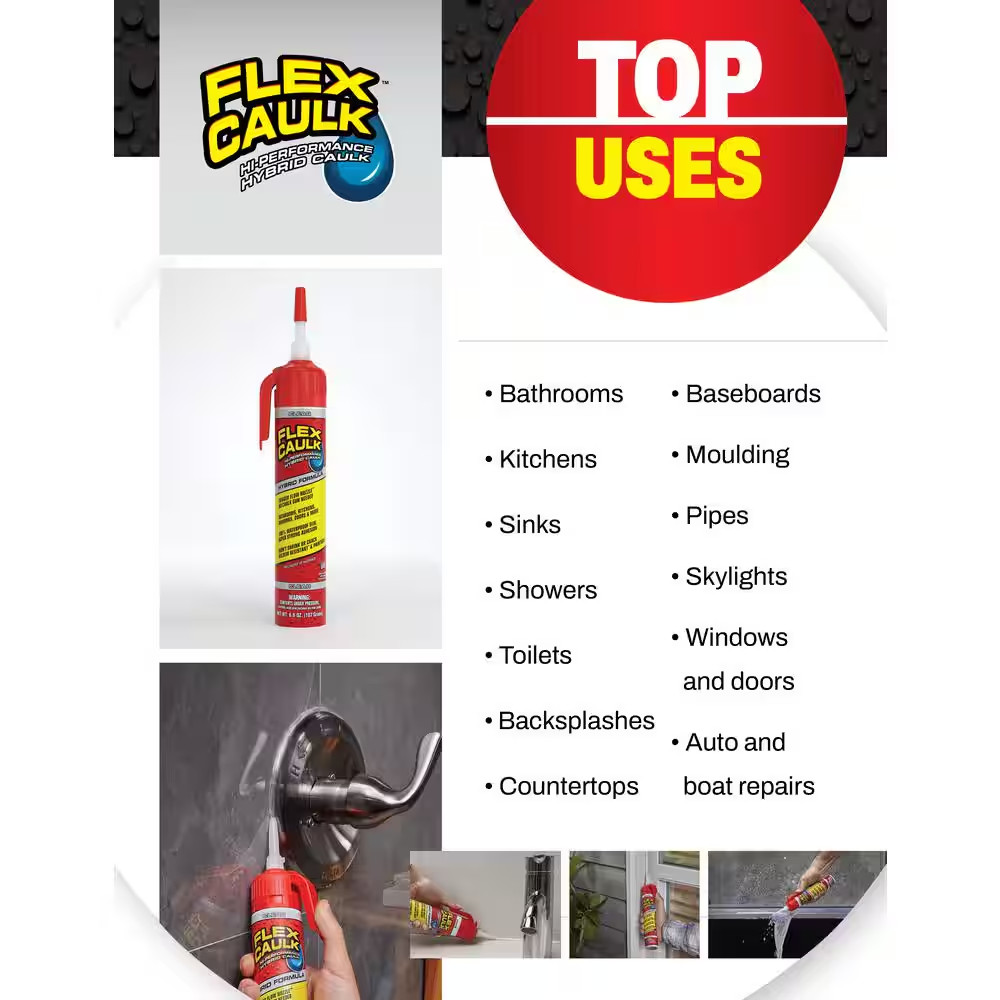 Flex Seal Family of Products Flex Caulk White Polymer Advanced Hybrid Polymer