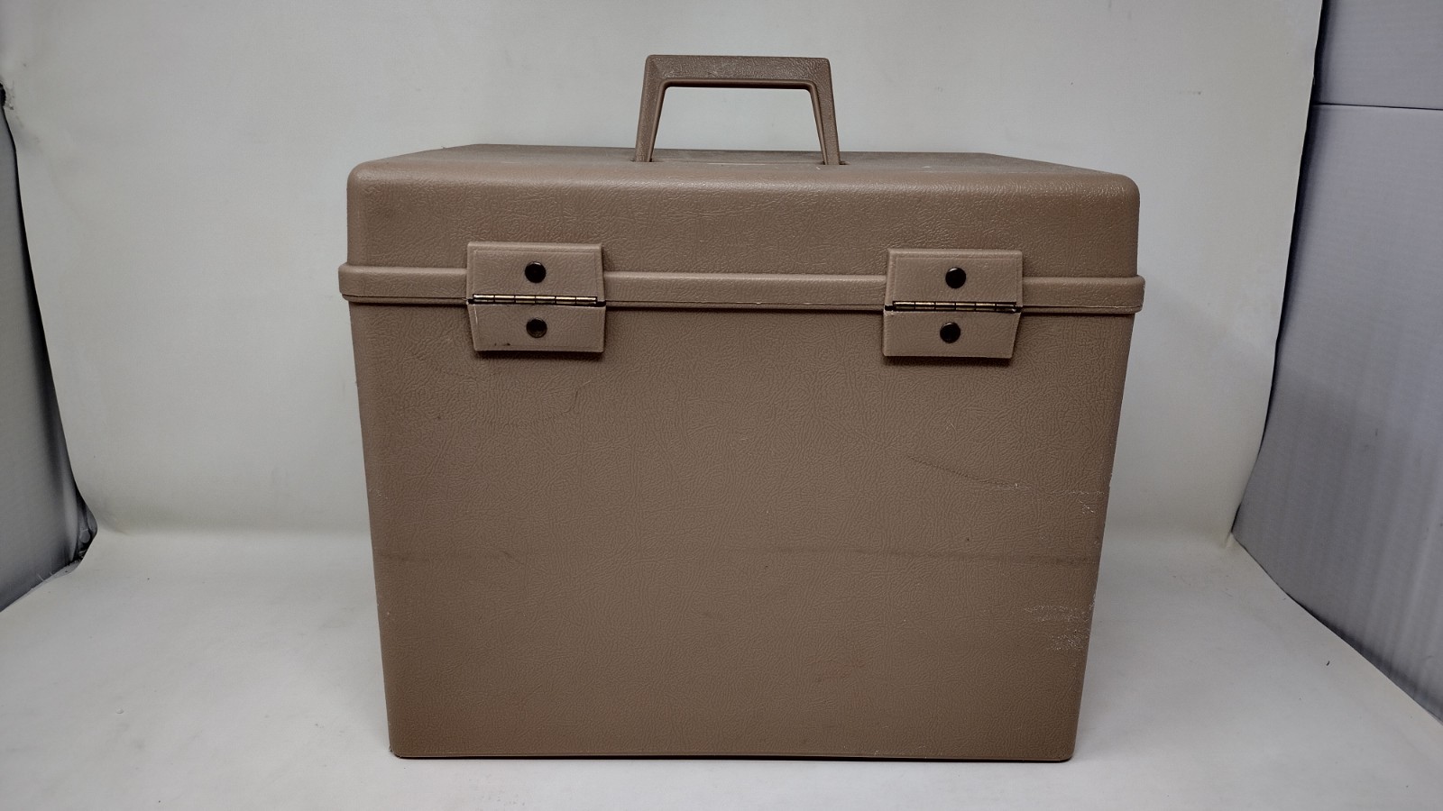 Vintage Sterling Plastics Company Tan jumbo File Folder Box Storage USA 1970s 2