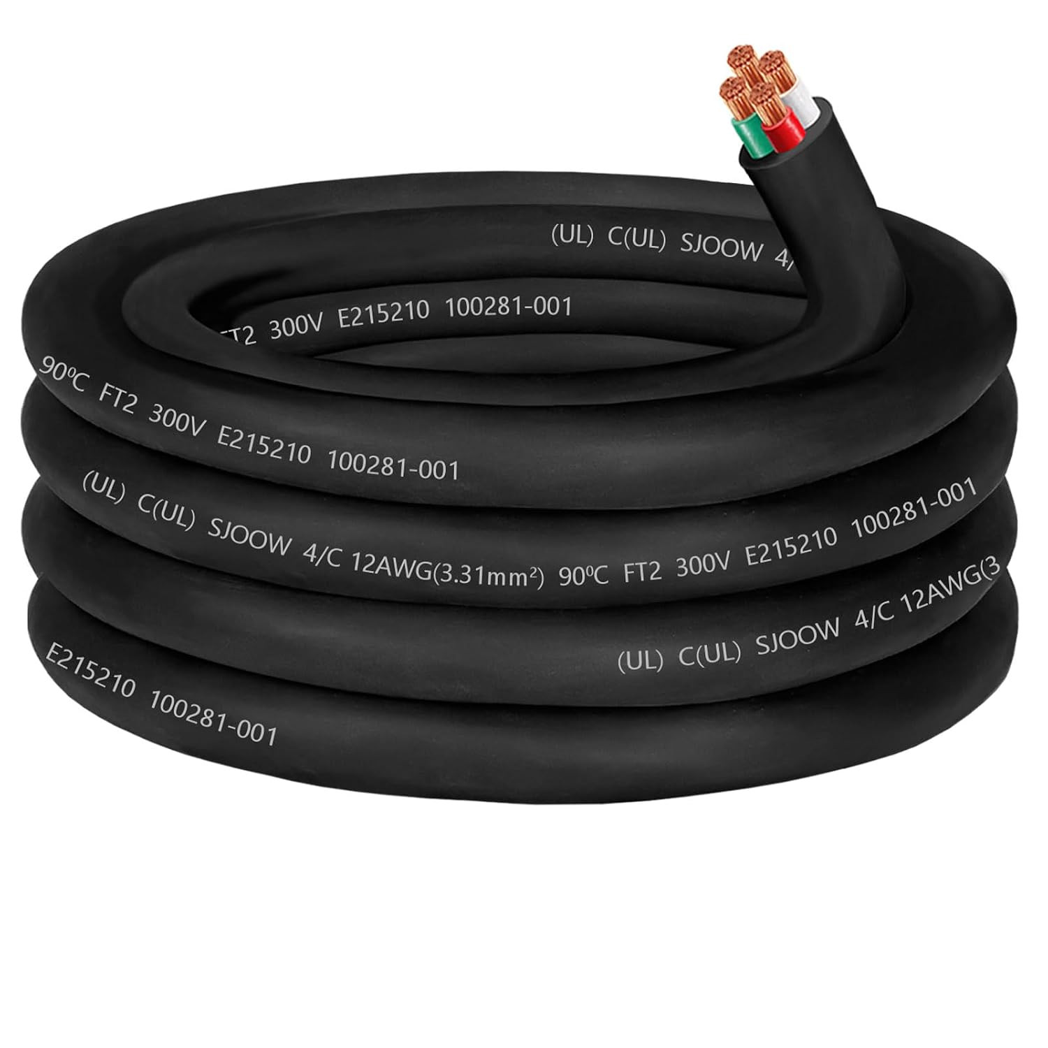 12/3 Wire 12 AWG SJOOW Portable Power Cable,300V 12 Gauge 3 Conductor SJOOW Exte
