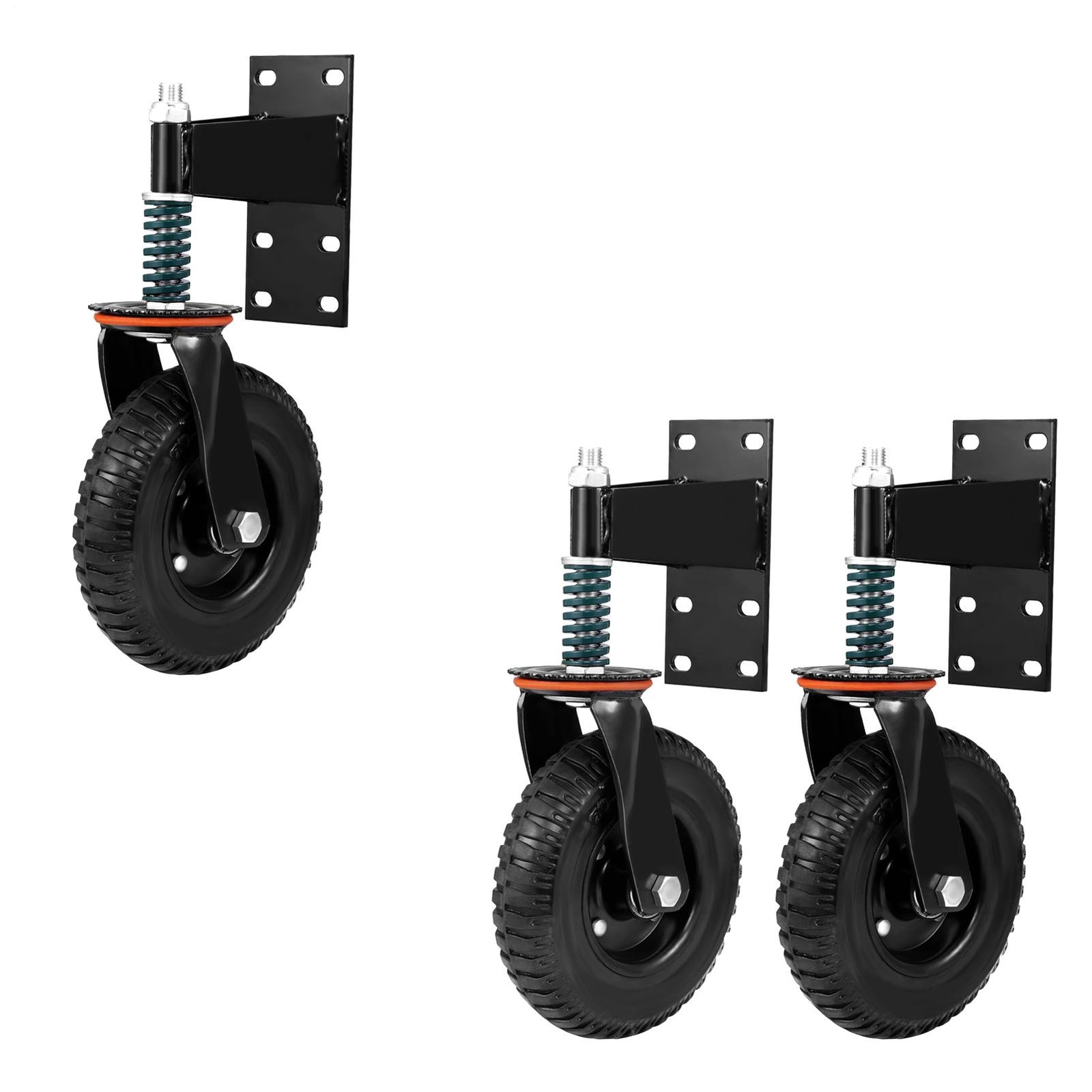 8″ Gate Wheels Heavy Duty Spring-Loaded Gate Caster For Metal Tube Gate & Wooden