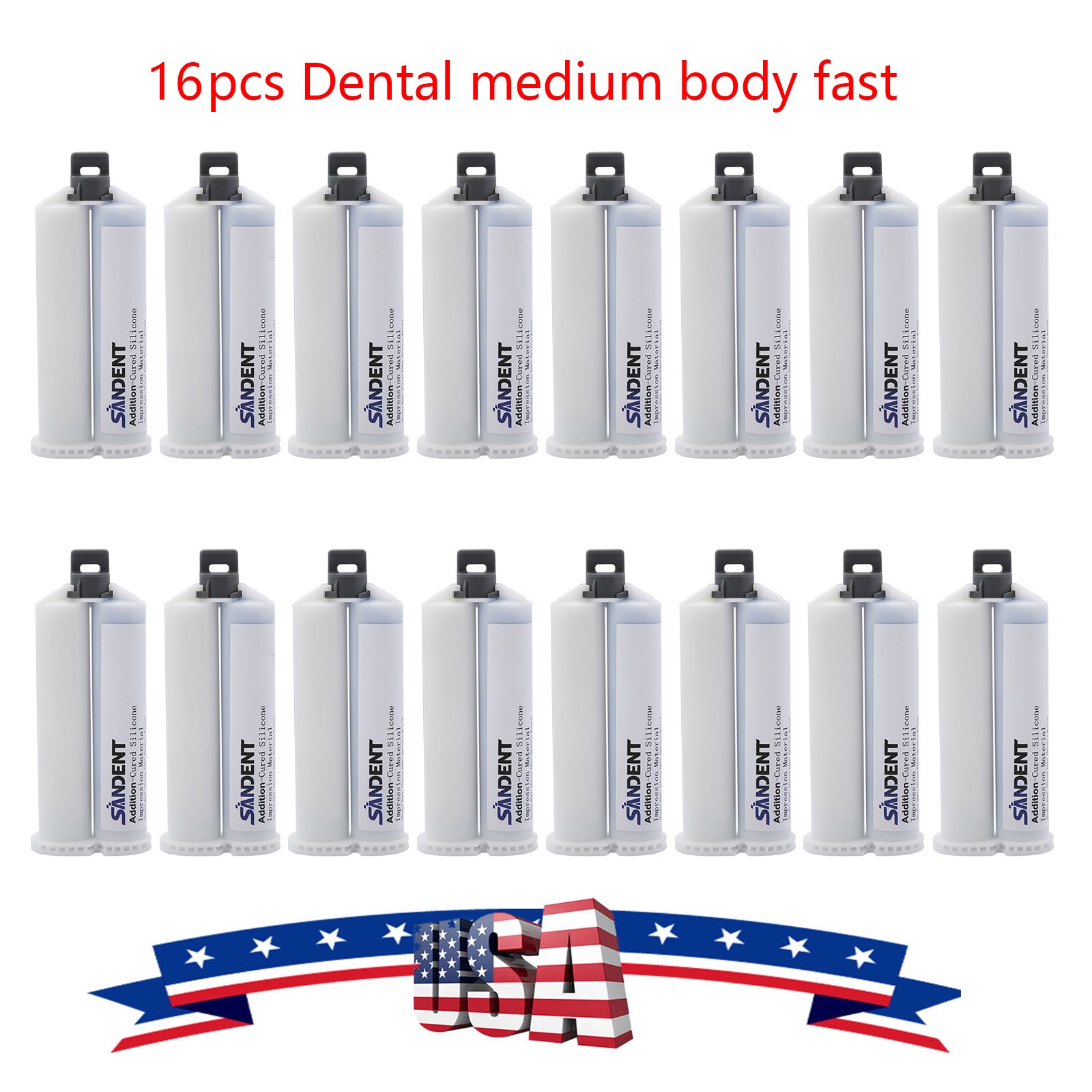 16x Medium Body Fast Set Dental Vinyl Polysiloxane Impression Material VPS PVS