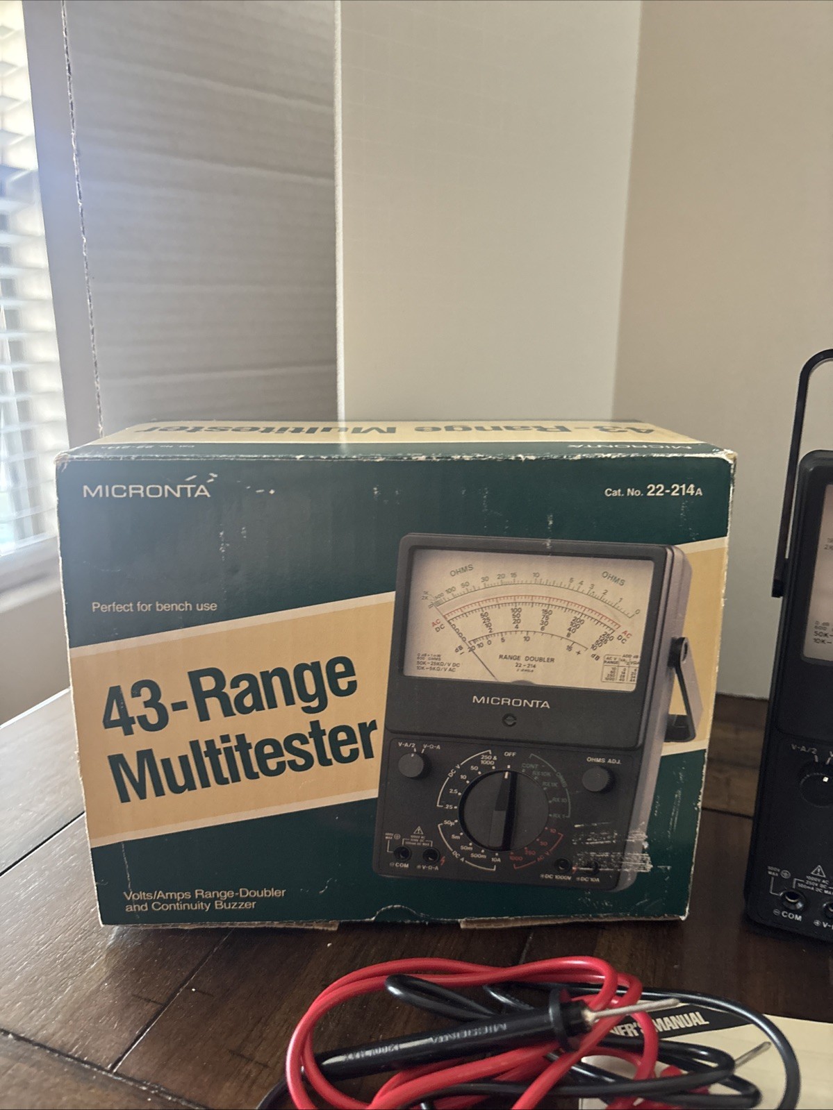 1990 Multitester Micronta 43-Range Volts/Amps Range Doubler No. 22-214 w/Box