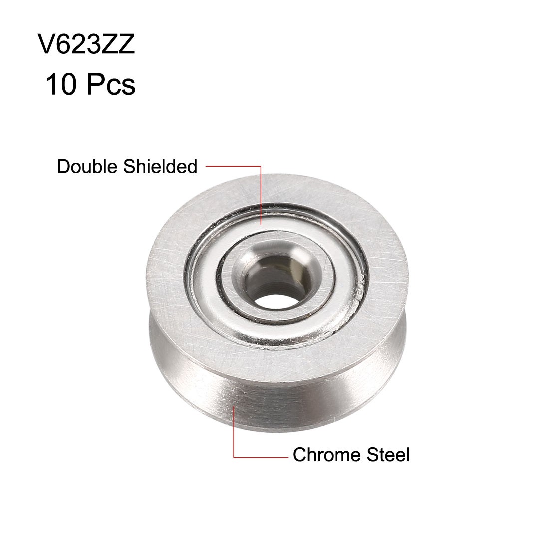 3mmx12mmx4mm GCr15 Bearings V623ZZ Deep Groove Guide Pulley Bearing 10Pcs