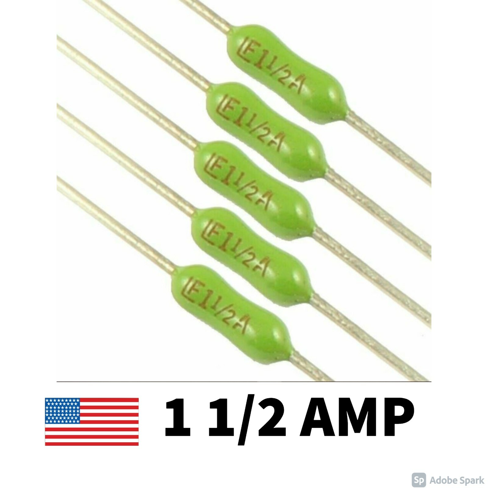 5 Pack Littelfuse Pico Fuse 125V 1.5A 1-1/2 AMP FAST BLOW AXIAL USA S/H