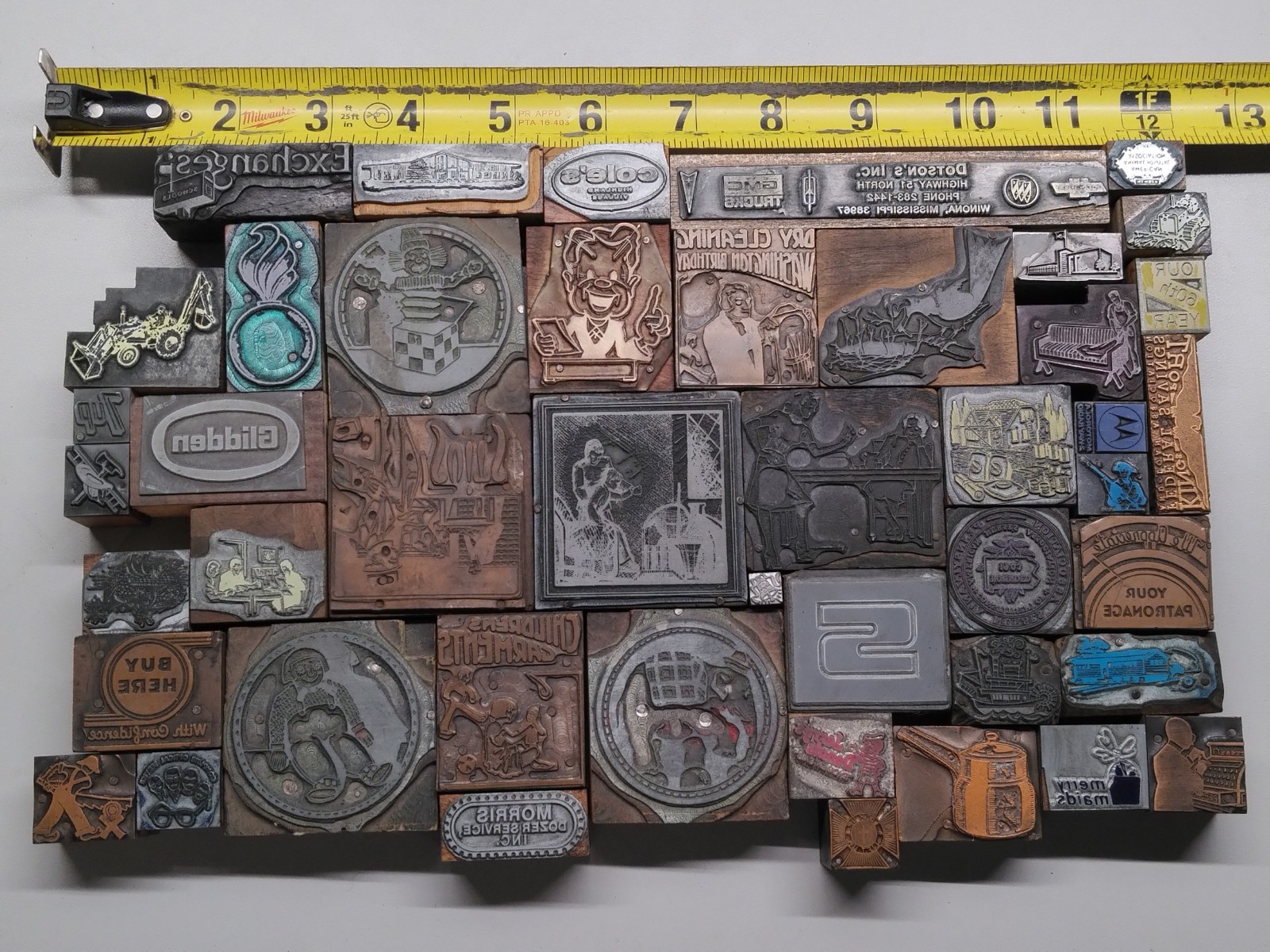 Vintage Printing Letterpress Printers Block Lot (BIN 140-3)