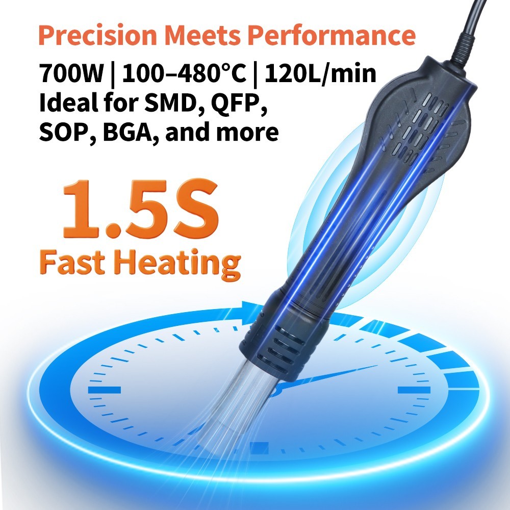 858D-II Digital Hot Air Soldering Heating Station SMD Welder Rework Heat Gun