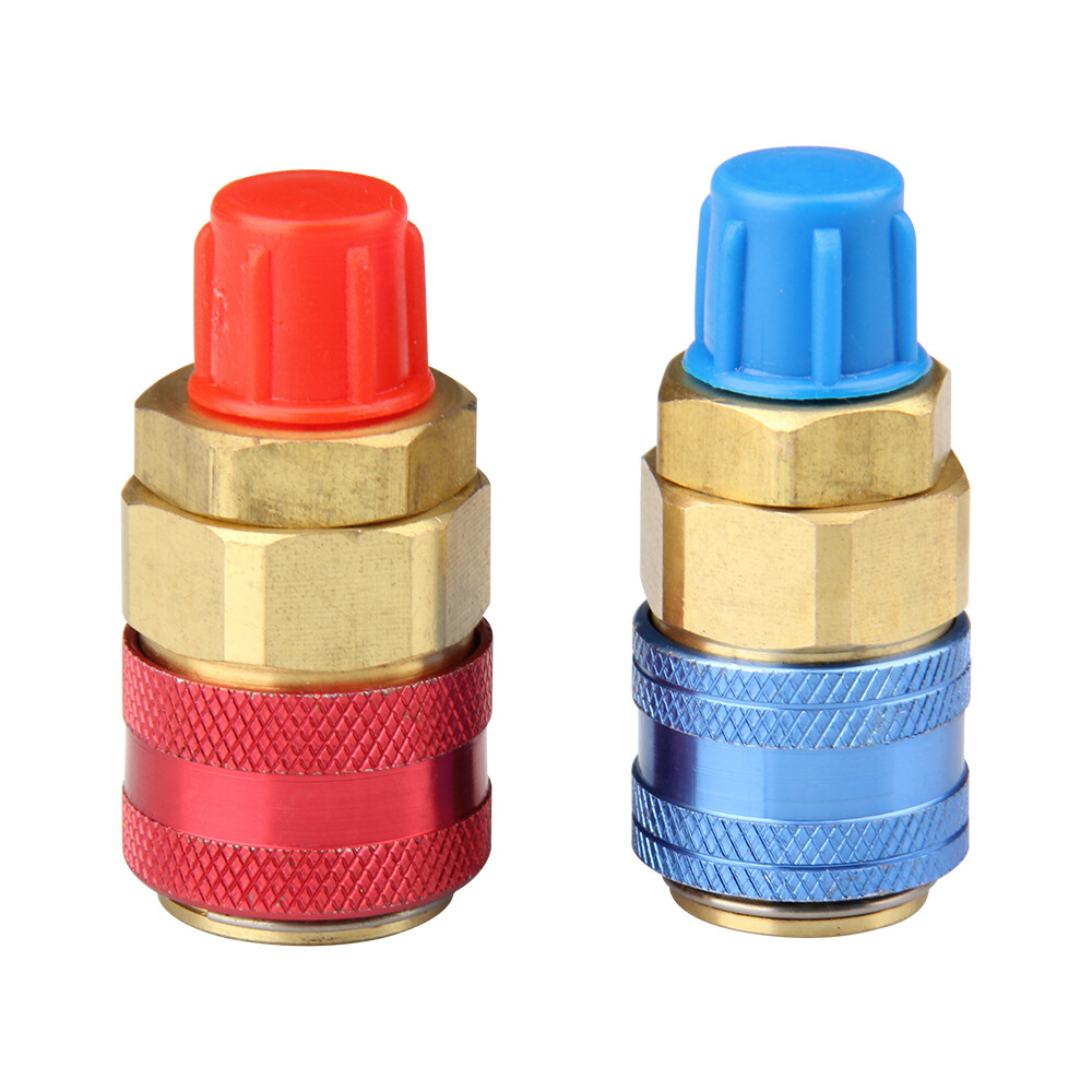 2X NEW Quick Connector Adapter Coupler Auto AC Manifold Gauge Low & High HVAC US