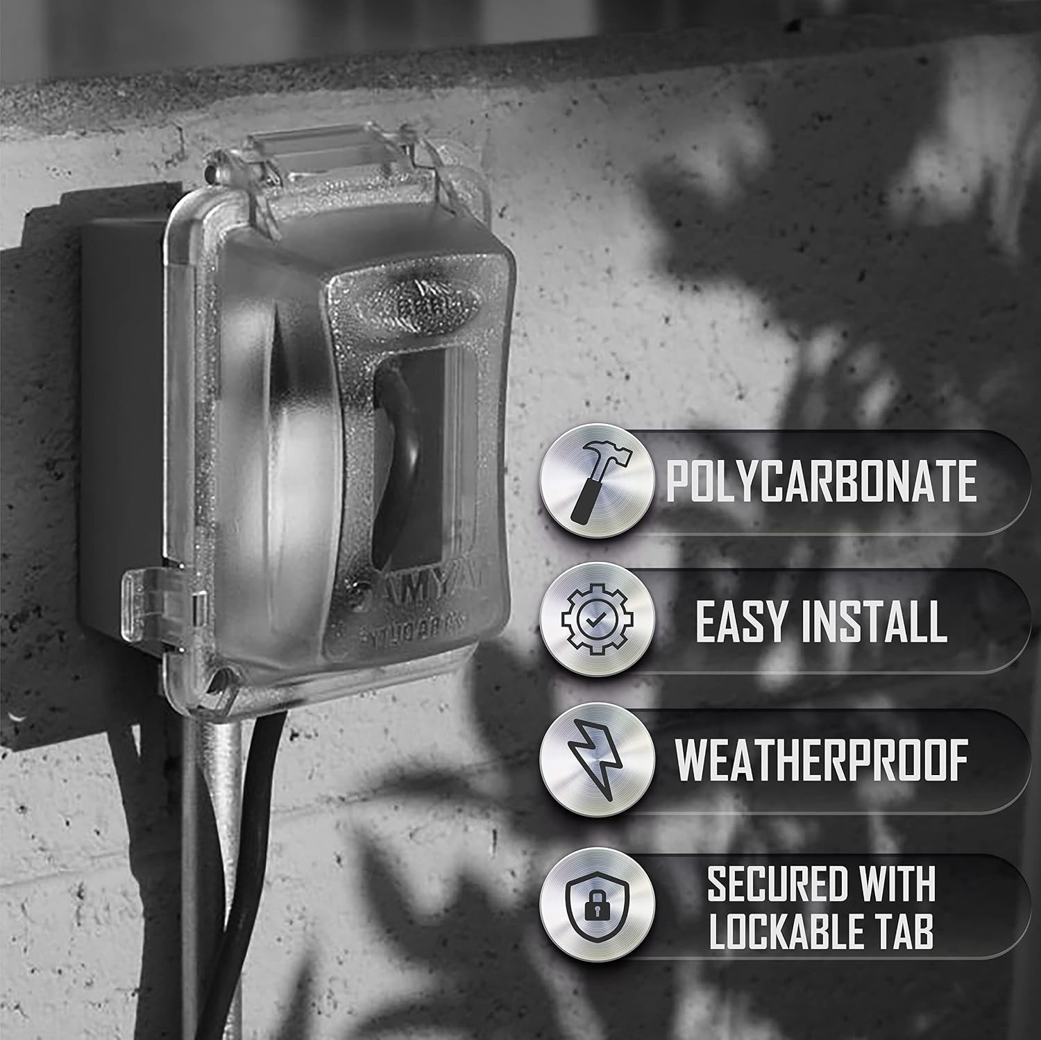 Durable Clear Polycarbonate Weatherproof Cover for 1-Gang Outlets – NEMA Rated