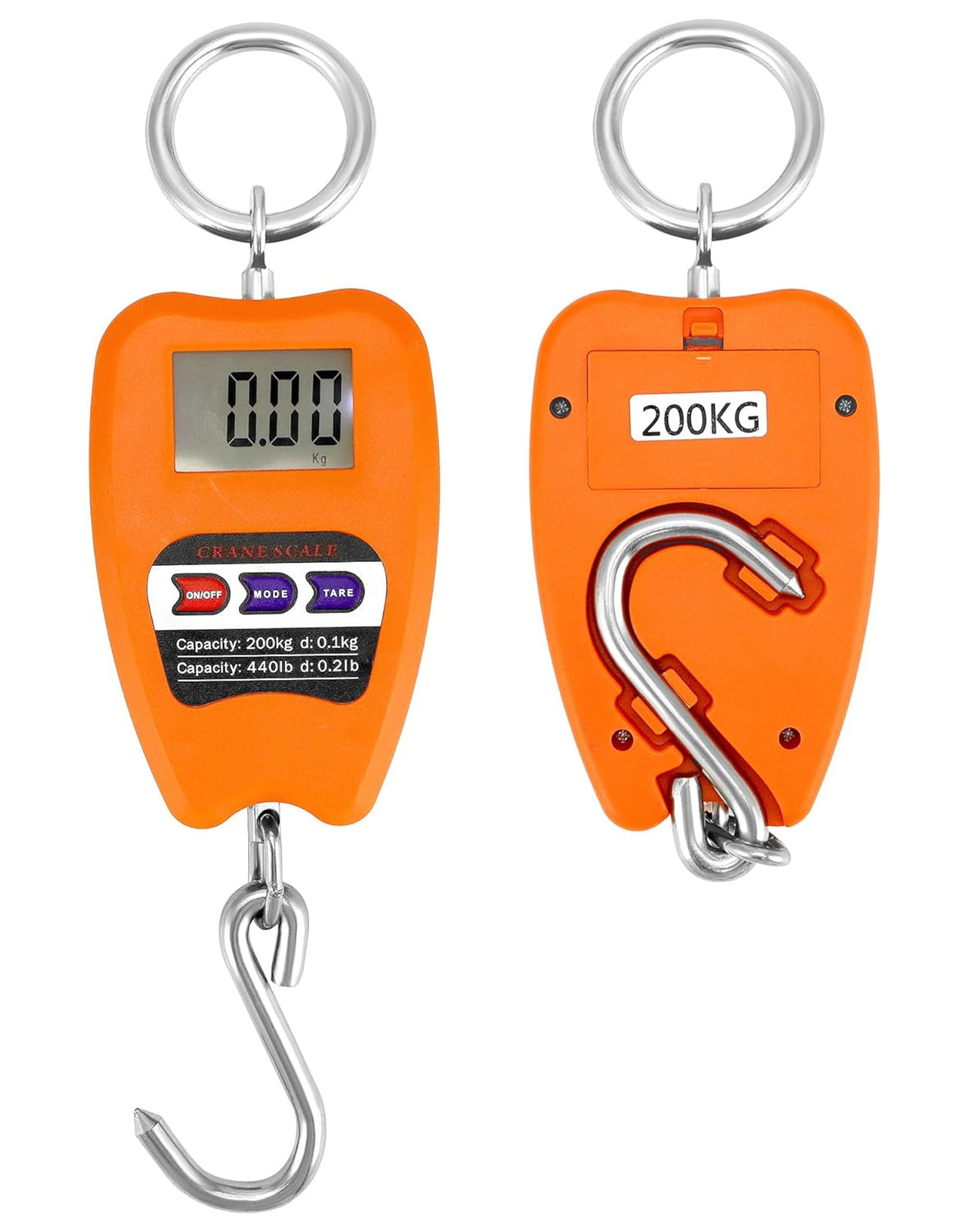 Digital Crane Scale 200kg 440lbs Aluminum Housing Fish Weighing Scale with LED