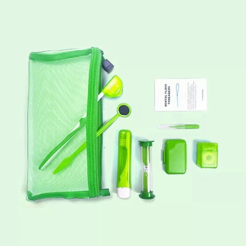 4 Colors Orthodontic Dental Oral Care Teeth Whitening Hygiene Brush Floss Kit