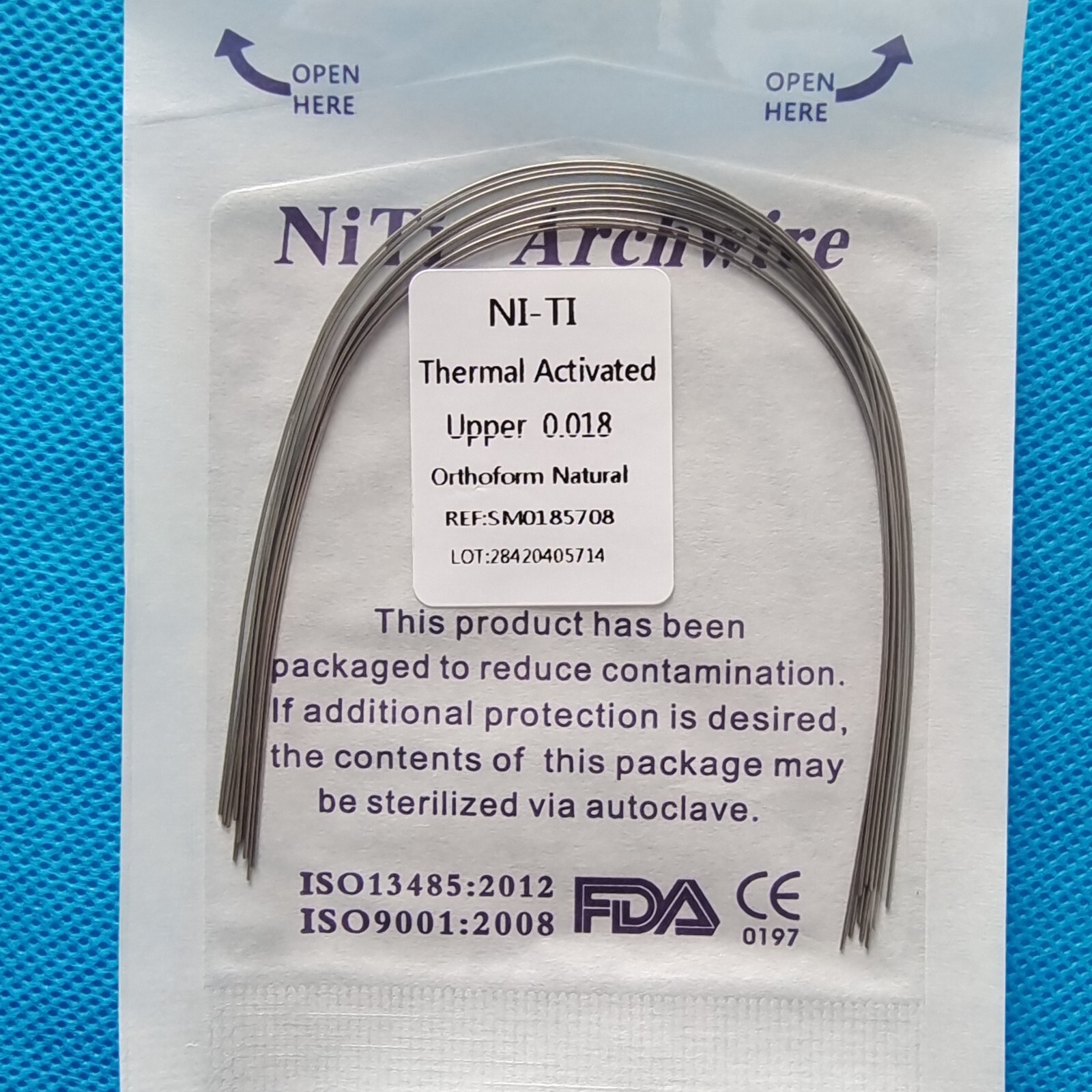 Dental Orthodontic Niti Thermal Activated Round Arch Wire Natural Form