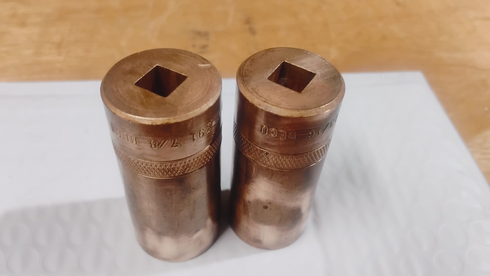 2pc BERYLCO BECU 3/8″ Drive Non-Sparking Deep Sockets, 12-pt ,7/8”,13/16”