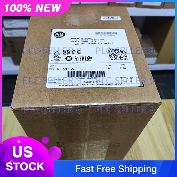 ONE Allen Bradley 22F-D8P7N103 New Sealed PowerFlex 4M-3.7 kW (5 HP) AC Drive