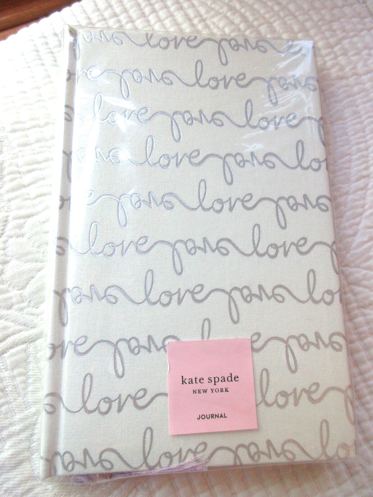 KATE SPADE LOVE BRIDAL JOURNAL TASSEL BOOKMARK 200 LINED PAGES LILAC ON WHITE