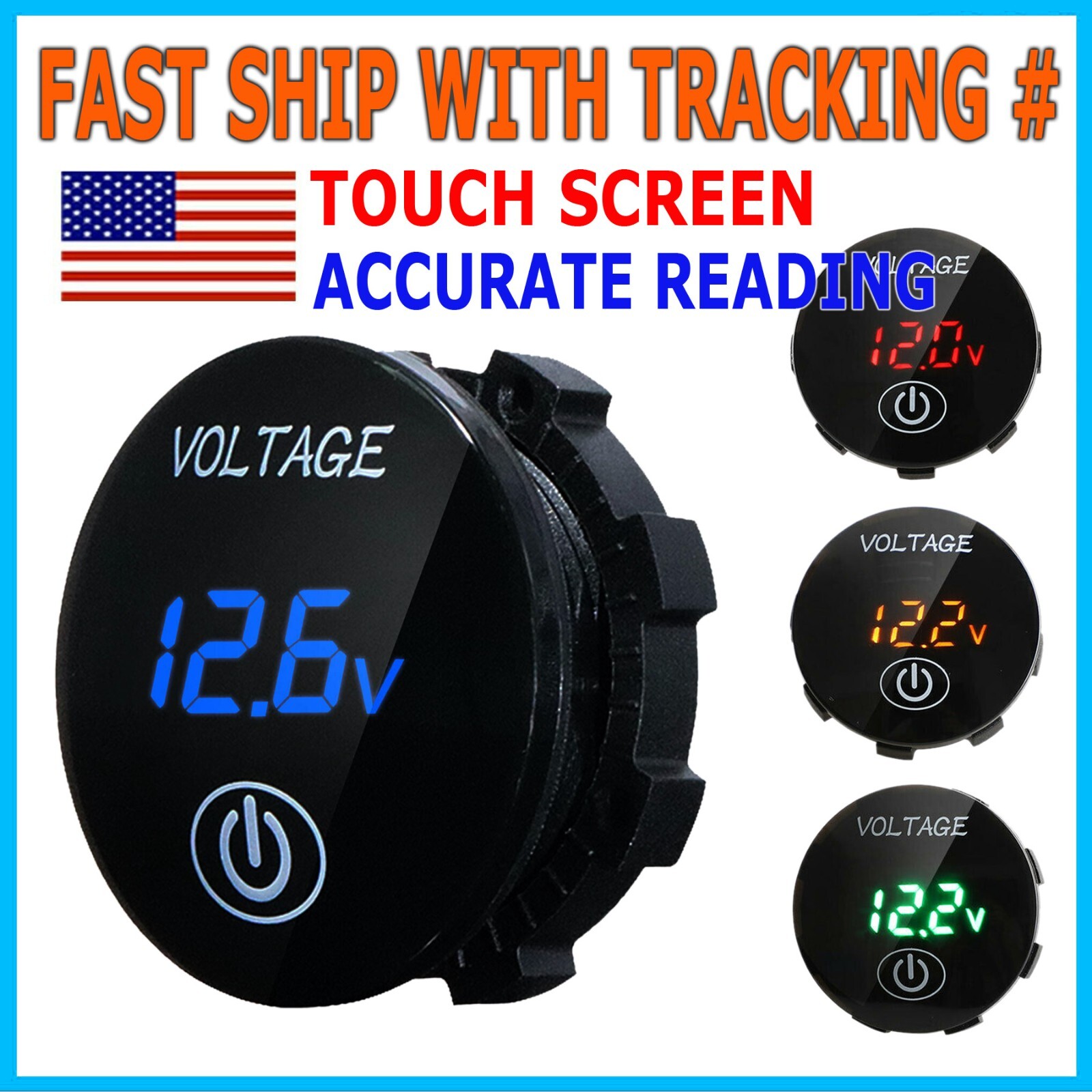 12V-24V Car Marine Motorcycle LED Digital Voltmeter Voltage Meter Battery Gauge