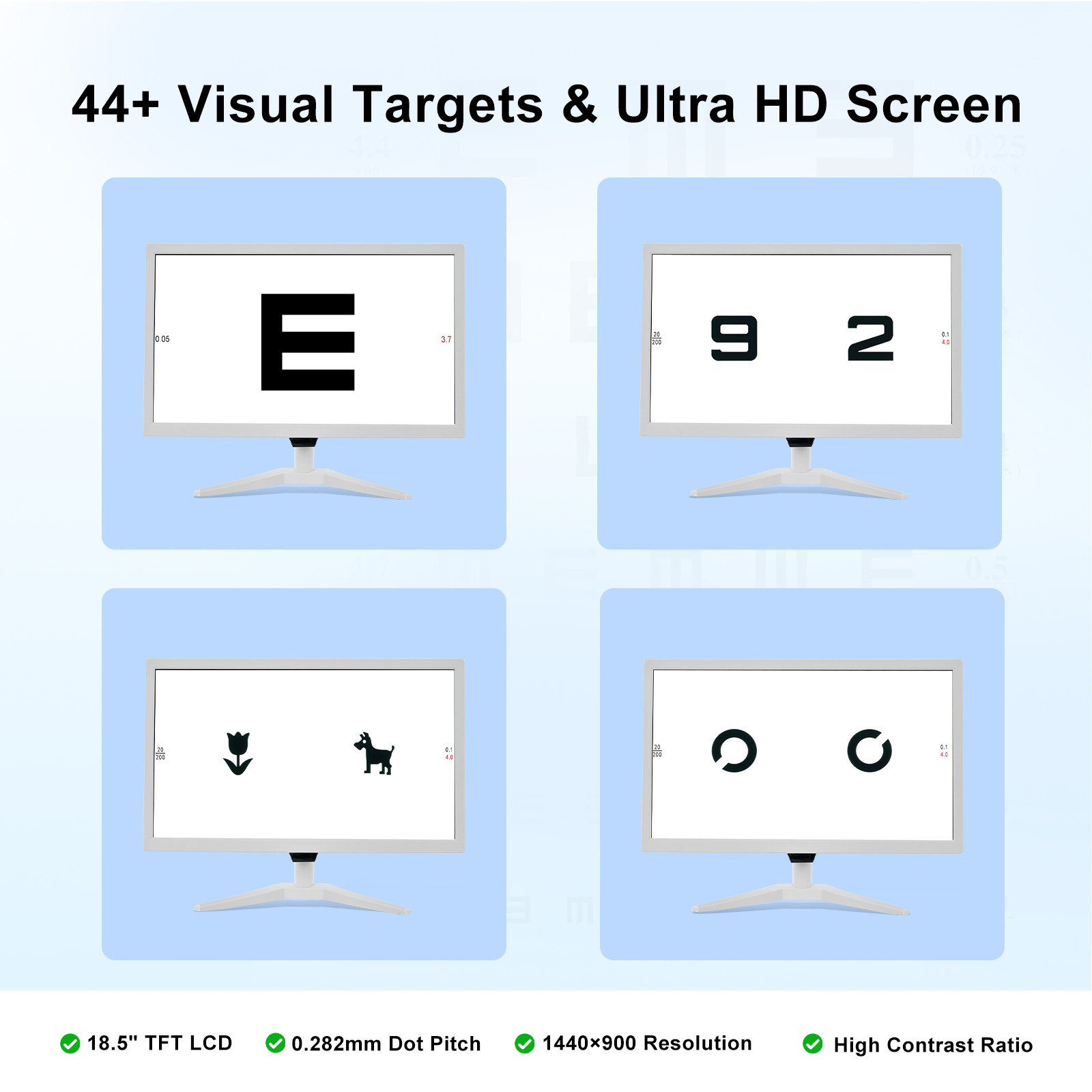 19 Inch Screen Ophthalmic LCD Visual Acuity Vision Chart Optical Testing Monitor