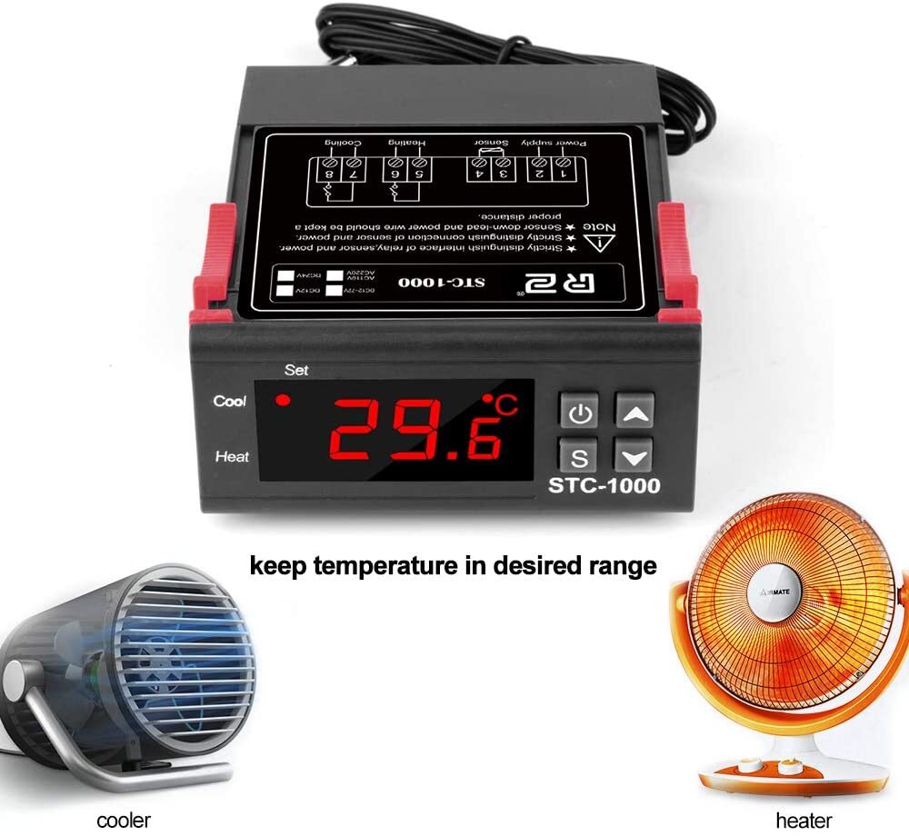 AC 110V Universal STC-1000 Digital Temperature Controller Thermostat w/ Sensor