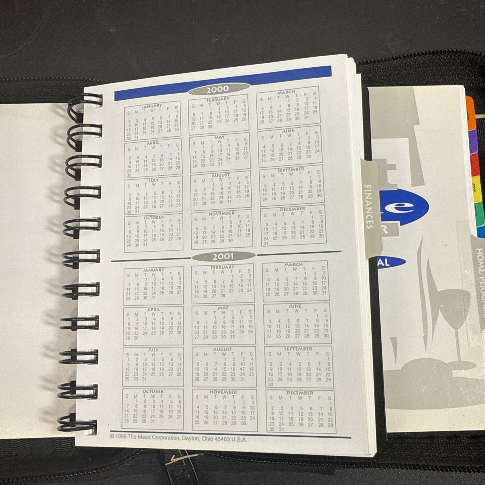 Vintage Mead Five Star Mini Fat Little Day Planner 1996 Black READ