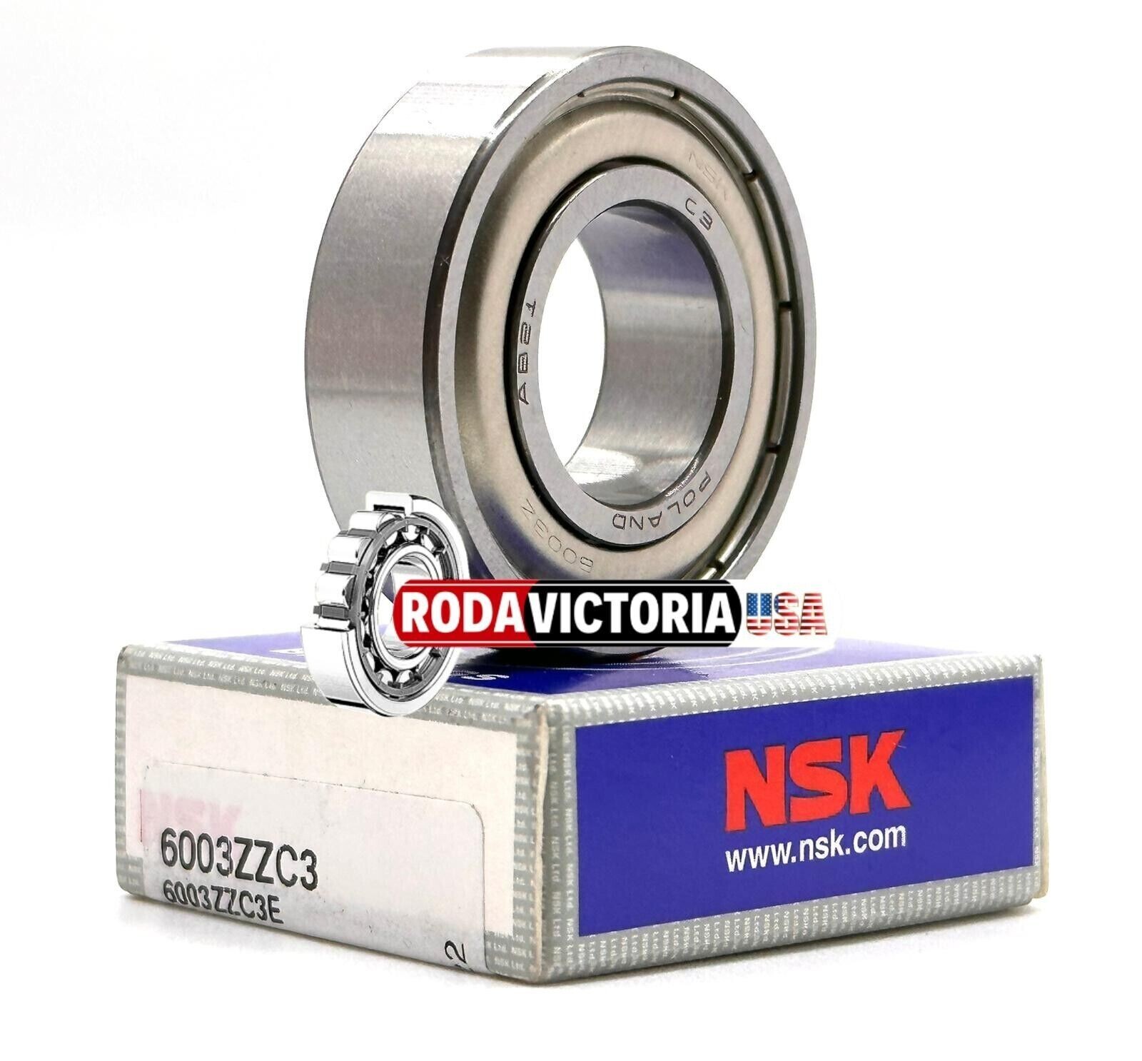 NSK 6003 ZZ C3 DEEP GROOVE BALL BEARING, METAL SHIELDED 17x35x10mm
