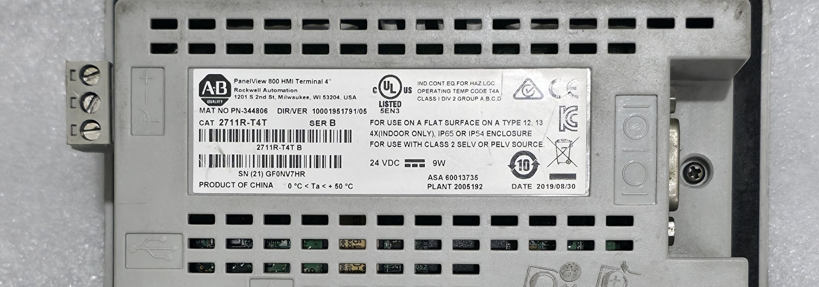 Allen Bradley PanelView 800 2711R-T4T HMI 2711RT4T