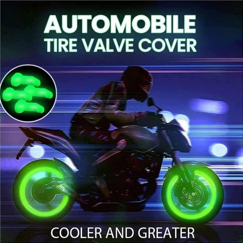 Glow in The Dark Tire Valve Stem Caps for Cars Bikes Motorcycles Color: Yellow