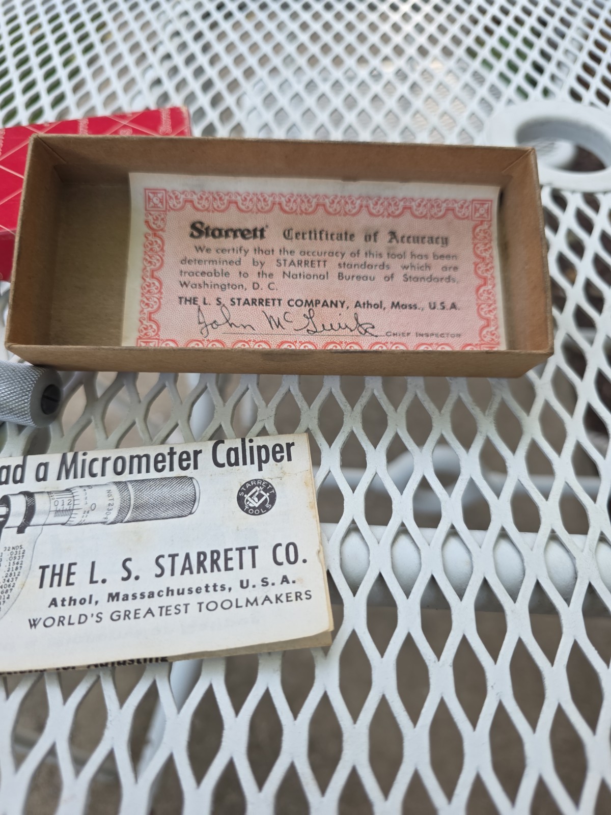 Starrett 701A Inside Groove Micrometer 0.500-1.500 in Box Very Nice Condition