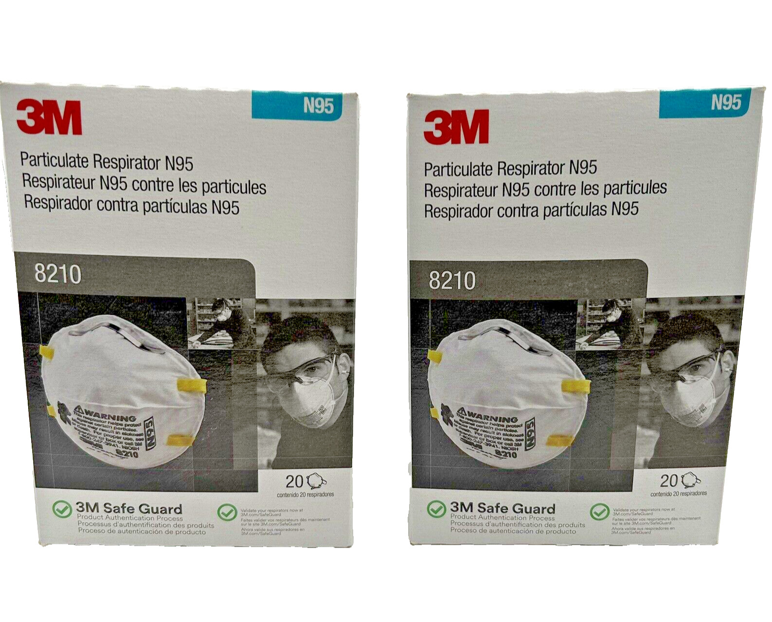 3M 8210 N95 Protective Particulate Respirator Mask Box/20 Masks Exp 09/24