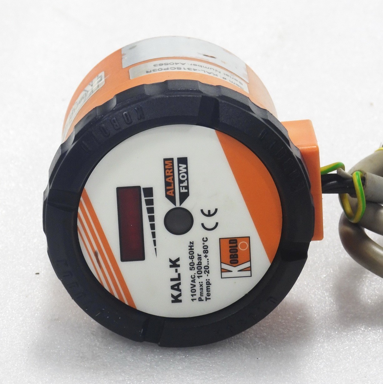 KOBOLD INSTRUMENT KAL-K DIGITAL THERMAL FLOW SWITCH KAL-4315CP03R 110VAC 50-60HZ