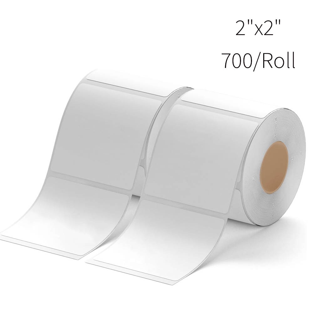 2″ x 2″ Square Direct Thermal Labels 700/Roll Adhesive DIY for Zebra and Rollo